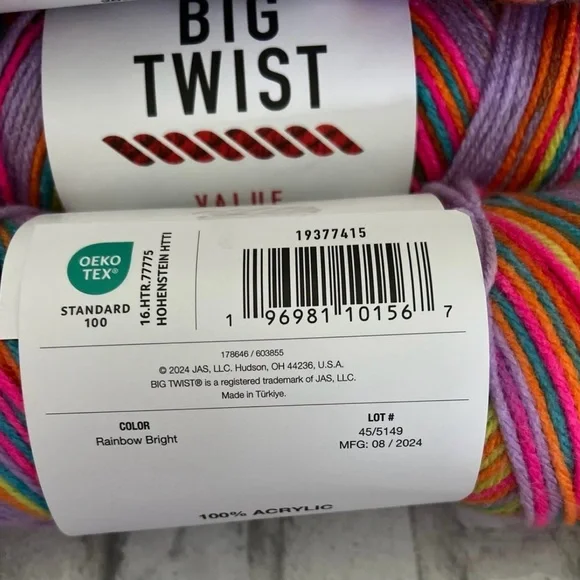Big Twist yarn Rainbow Bright lot of 3 - Picture 2 of 2